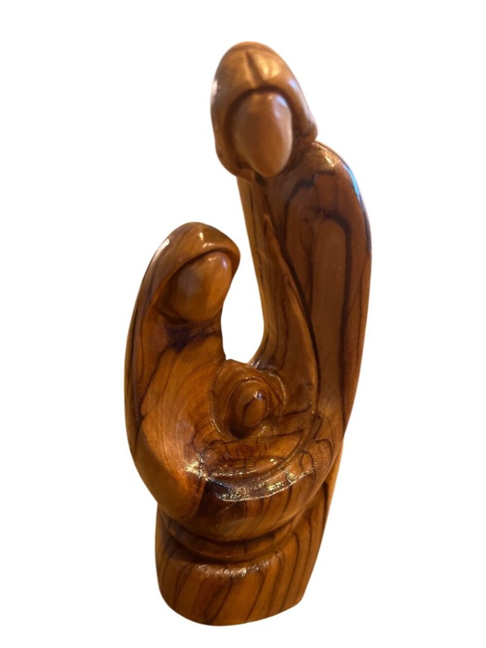Vtg Hand Carved Olive Wood Holy Family Sculpture 6" Religious Decor Jerusalem - Picture 4 of 5